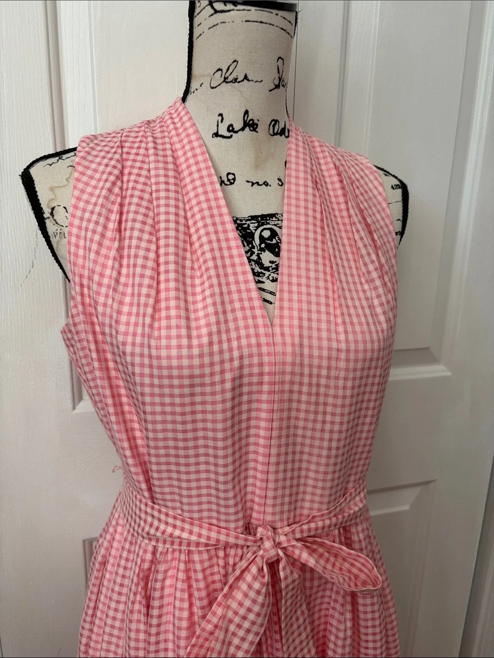 NWT Kate Spade Pink Gingham Silk Blend  Burnout Midi Dress Sz 8 / 10